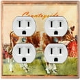 thumbnail image 1 of Metal Light Switch Plate Cover Cute Countryside Cow Animal Farm ANM002, 1 of 13