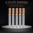 thumbnail image 2 of 5PCS 6mm 4 Flute Carbide Endmills CNC Milling Cutter Milling Slotting Profiling Face Mill Spiral Bits, 2 of 8