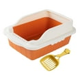 thumbnail image 2 of Gazechimp Open Top Cat with Scooper Bunny Deep Loo Cage Pet Litter Tray Pan Orange S 27x18x15CM, 2 of 8