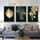 thumbnail image 1 of Juego de 3 pósteres de pared de dise?o bosque hoja dorada palmera decoración de pared de salón sin marco (núcleo de pintura) XianweiShao 8390605433047, 1 of 1