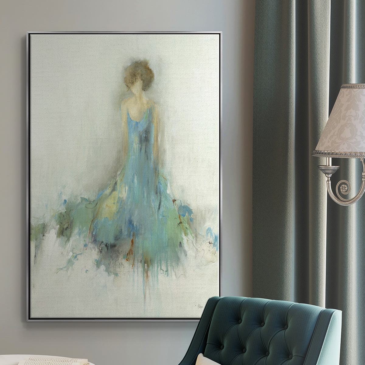 Reflection on You Framed Premium Gallery Wrapped Canvas - Ready to Hang - 17 x 25 - Silver Floating Frame