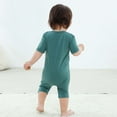 thumbnail image 6 of Avrnliq Green Unisex Kids Zip-Up Romper Ultra-Soft Short Sleeve Tag-Free Diaper-Change Friendly Breathable Kids One-Piece for 0M-18M,Size 0 Month, 6 of 9
