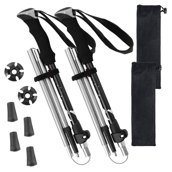 Croosse Trekking Poles for Adult- 2 Pack Lightweight Collapsible Aluminum Hiking Sticks for Camping Backpacking