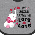 thumbnail image 4 of Inktastic My Uncle Loves Me Lots and Lots Cute Elephant Boys or Girls Baby Bib, 4 of 4