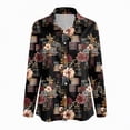 thumbnail image 4 of Towmus Button up Shirts for Women Casual 3/4 Sleeve Shirt Lapel Fall Tops Basic Tees Floral Dressy Blouses with Pockets, 4 of 5