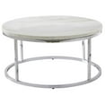 thumbnail image 1 of Bowery Hill Table Basse Ronde en Marbre Blanc et Métal Chromé, 1 of 5