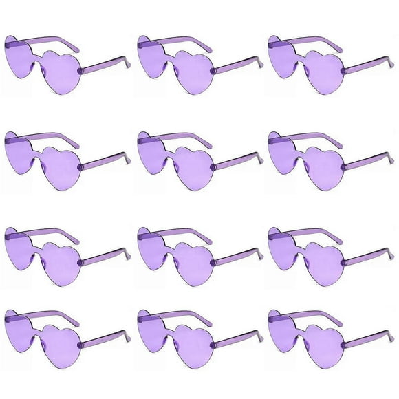 12 Pairs Heart Shaped Sunglasses for Women Rimless Heart Glasses Bachelorette Sunglasses Bulk Valentines Day Gifts