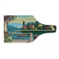 thumbnail image 1 of Travel Cutting Board, Mediterranean Romantic Landscape with Boats Trees and Houses on Cove Print, Decorative Tempered Glass Cutting and Serving Board, in 3 Sizes, by Ambesonne, 1 of 2