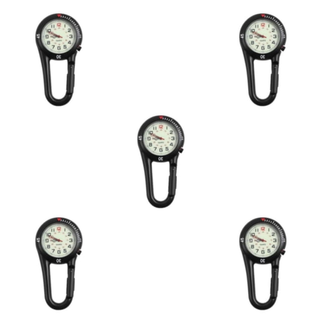 ZLight Alloy Beautiful Pocket Watch With Luminous Display Function Wide Range Of Application Quartz Watch black 5Set