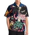 thumbnail image 2 of Demon Slayer Casual Short Sleeve Shirt Lapel Collar Shirt Summer Beach Shirt 6XL, 2 of 8