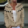 thumbnail image 2 of iHPH7 Fair Isle Sweater Women Soft Cardigans for Women Open Front Cardigan for Women Sweater Jacket for Women Button Up Cardigans for Women Long Sleeve Sweaters for Women Khaki 4XL, 2 of 4