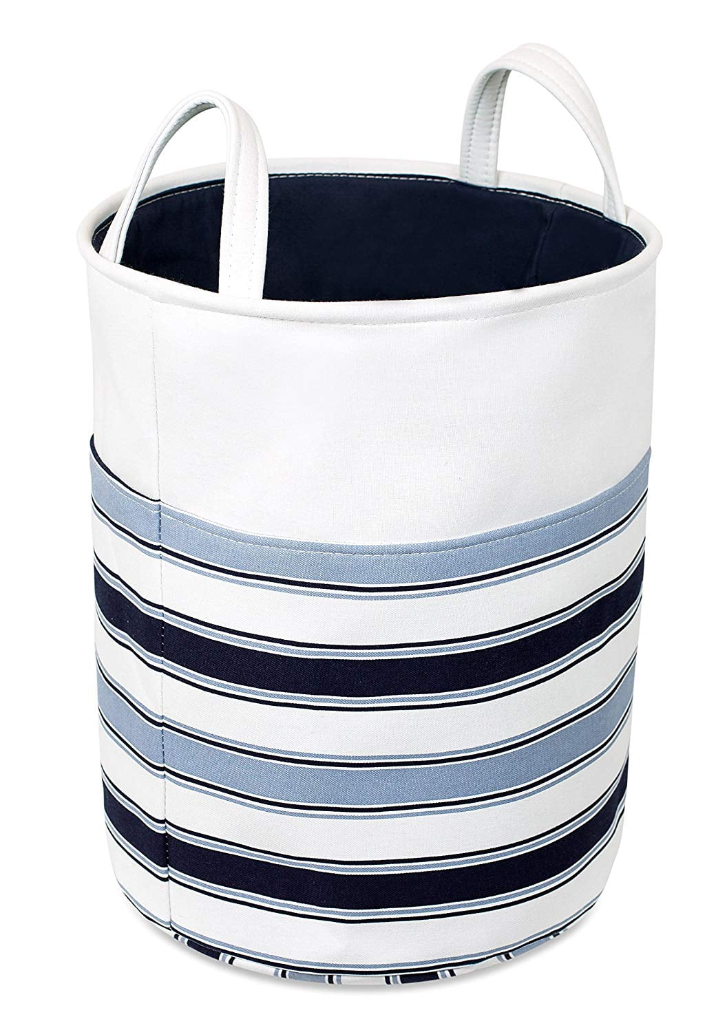 BIRDROCK HOME Canvas Laundry Hamper with Handles Blue