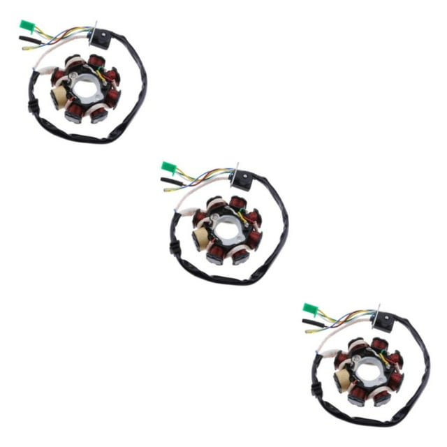 Wweixi 8 Pole Stator Magneto Ignition Coil Assembly for GY6 125 150cc Scooter ATV Enhanced Performance Upgrade Type1 3Set