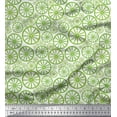 thumbnail image 1 of Soimoi Green Modal Satin Fabric Wheel Ethnic Print Sewing Fabric Yard 42 Inch Wide, 1 of 3
