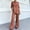 Light Brown, variant on Morttic Women's Solid 2Pcs Set – V-Neck Mid Sleeve Top & High Waist Wide Leg Pants with Side Pockets Daily Office Lounge Outfit Apeicot,S