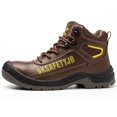 thumbnail image 4 of Men's Steel Toe Work Boots Anti-pierce Leather Safety Shoes Lightweight Nonslip Construction Sneakers Outdoor Boots, 4 of 9