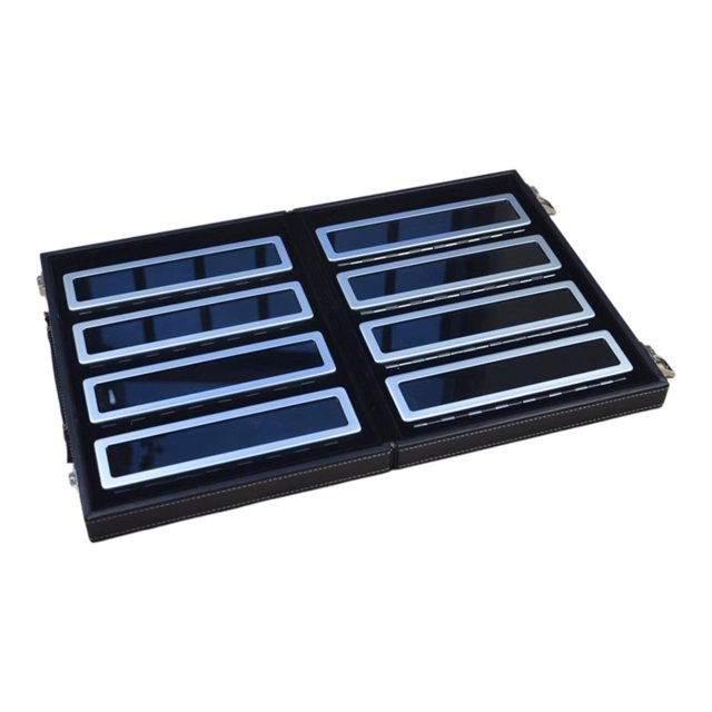 Exhibidor de piedras de diamante, tarro para gemas, cojín de terciopelo con cerradura, organizador rectangular, caja de joyería de piedras preciosas 8 cuadrículas