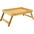 thumbnail image 1 of WKWKER Bamboo TV Bed Tray Table with Folding Legs Serving Trays Drawing Table Portable Laptop Desk Snack Table Breakfast Trays (Natural), 1 of 7
