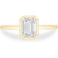 thumbnail image 2 of AFFY 1CT Emerald Moissanite Diamond Solitaire Engagement Ring for Women 14K Yellow Gold over Silver-8, 2 of 6
