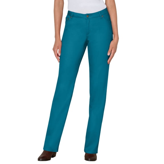 Woman Within Plus Size Stretch Denim 5-Pocket Straight-Leg Jeans