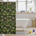 thumbnail image 3 of Manfei Minimalst Camouflage Shower Curtain 72Wx78L, Contemporary Art Camo Bath Curtain, Olive Green, 3 of 5