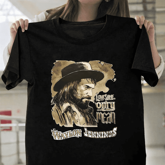 Waylon Jennings Lonesome Onry And Mean Country Unisex T-Shirt, up to size 3XL.