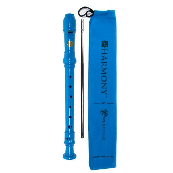 Harmony by West Music WM2400B Soprano Recorder 50pk, Blue