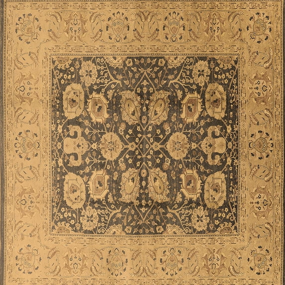 Ahgly Company Indoor Square Oriental Brown Traditional Area Rugs, 8' Square