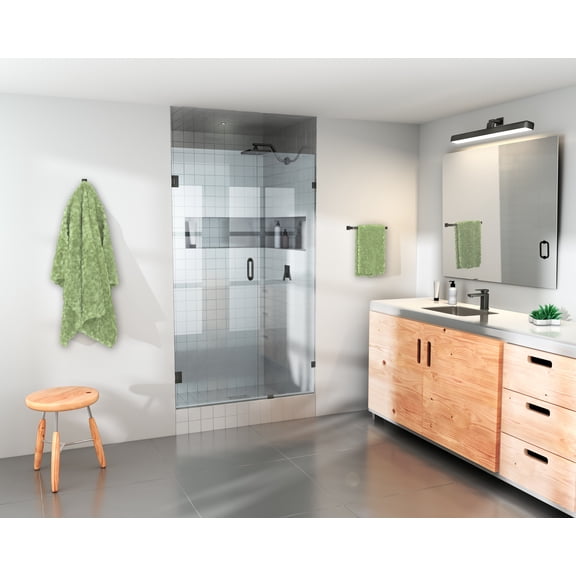 Illume 35 in. x 78 in. Wall Hinged Glass Shower Enclosure