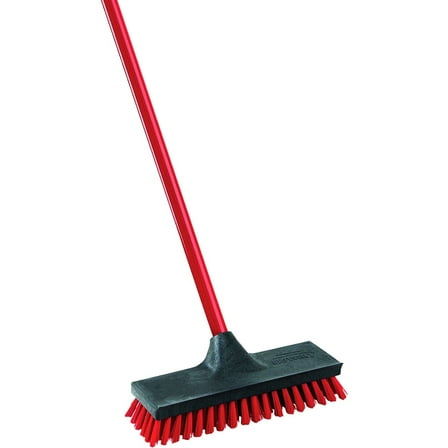 Libman 10 in. W Hard Bristle 48 in. Steel Handle Floor Scrub Brush