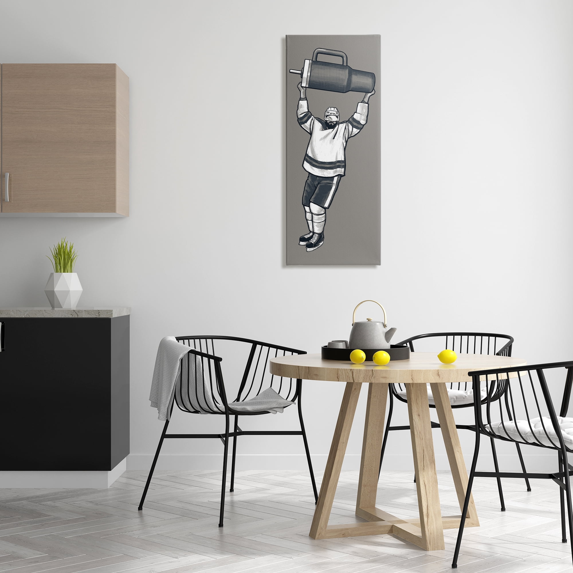 Stupell Industries Funny Hockey Trophy Pun Sports Painting Wrapped Canvas Art Print Wall Art, 17 x 40