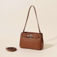 thumbnail image 1 of Bolso Kelly de piel de vaca de alta calidad con capa superior, nuevo bolso retro con cierre debajo del brazo, bolso de hombro de cuero genuino, bolso de mano, bolso tipo mensajero, 1 of 5