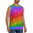 thumbnail image 2 of JUNZAN Colorful Glitter Men's Sleeveless T Shirts,Sleeveless Muscle Shirts,Sizes S-3XL, 2 of 8