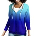 thumbnail image 4 of Womens Zip Up Hoodies Casual Lightweight Long Sleeve Jackets Drawstring Hooded Sweatshirt Fall Outfits with Pockets, 4 of 6