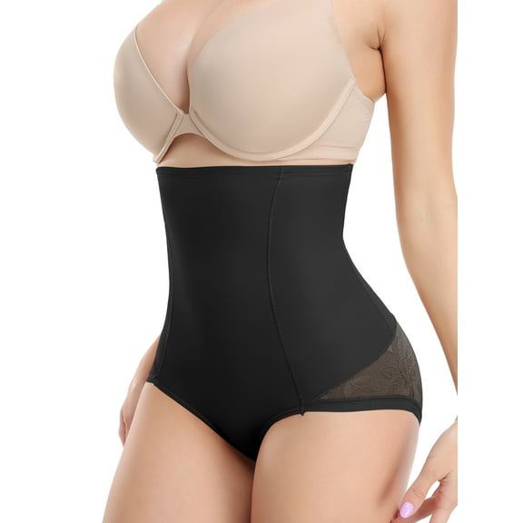 MISS MOLY Women's Tummy Control Shapewear Panties Firm Control Tame Your Tummy High Waist Lace Brief Body Shaper