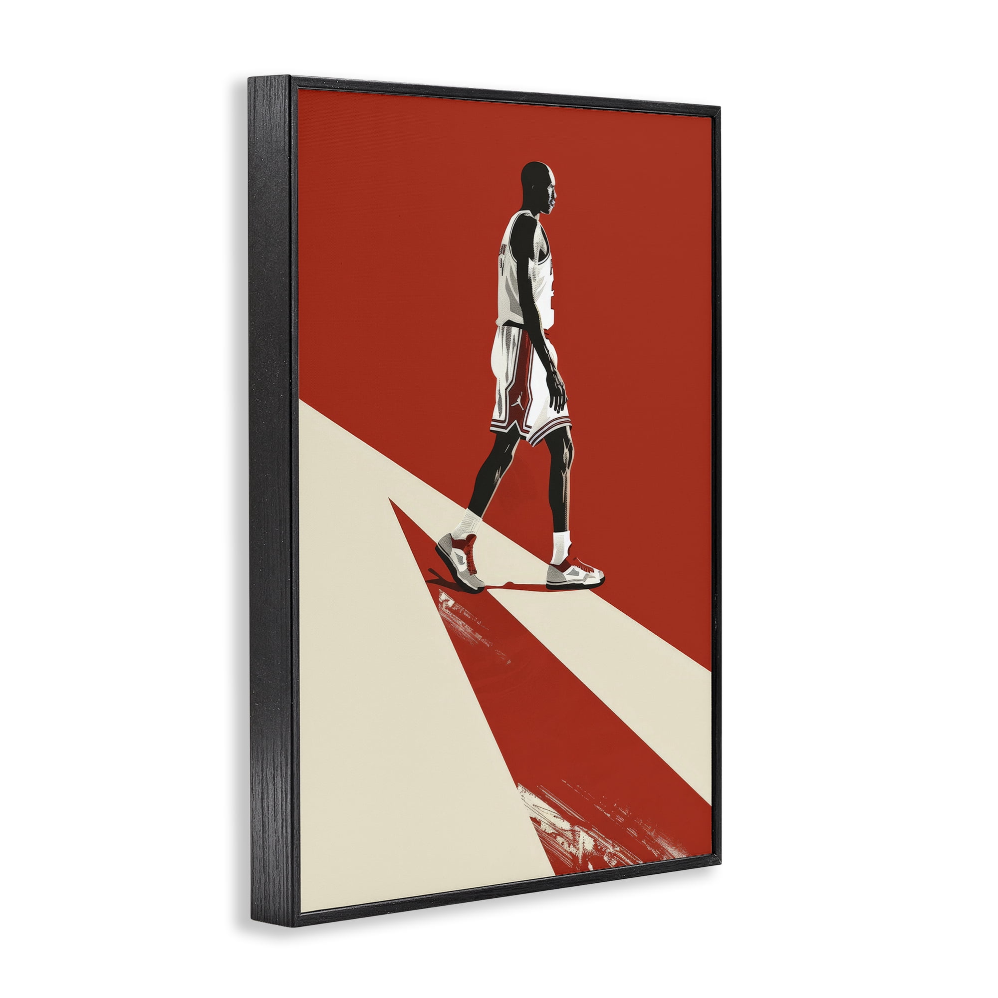 Stupell Industries Retro Basketball Legend Black Framed Giclee Art, design by Ray Powers