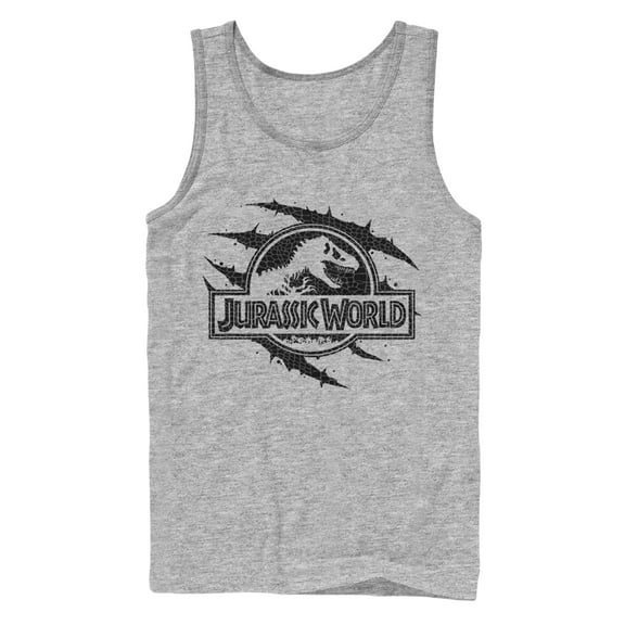 Men's Jurassic World Scale Logo Claw Marks  Tank Top Athletic Heather Large