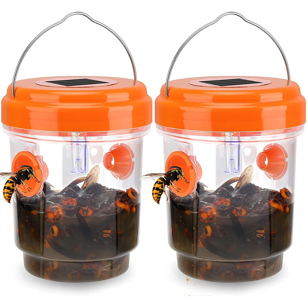 New Wasp Trap Catcher Solar Powered Outdoor UV Light Traps Wasps