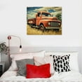 thumbnail image 3 of Orinice  Farmhouse Rusty Truck Canvas Wall Art,Vintage Red Car Pictures Living Room Decor,Vintage Country Style Wall Decor Artwork Ready to Hang 20x16inch 20x16in, 3 of 3