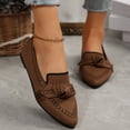 thumbnail image 5 of Ballet Flats for Women Soft Knit Slip on Shoes Fashion Pointy Toe Loafers for Daily Going Out Brown 8.5, 5 of 9