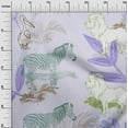 thumbnail image 3 of oneOone Viscose Jersey Medium Purple Fabric Tropical Doodled Animals With Leaves Quilting Supplies Print Sewing Fabric By The Yard 60 Inch Wide, 3 of 4
