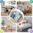 thumbnail image 4 of Blue Gold Marble Pattern Square Tablecloth,Waterproof Square Table Cover,Wipeable Spillproof Washable Table Cover for Home Kitchen Party Decor 60"x60"(152x152cm), 4 of 6