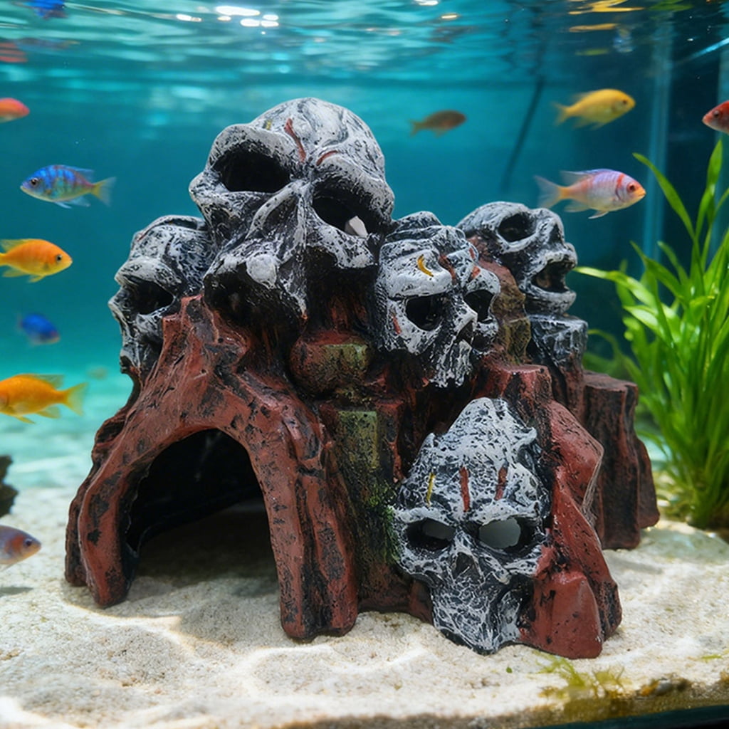 Creative Gothicism Skull Cave Fish Tanks Accessory Aquariums Aesthetic