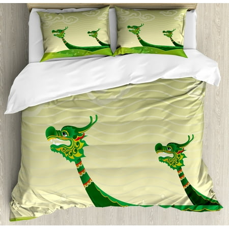 Dragon Duvet Cover Set Tatsu Mythical Animal Stylized Chips In