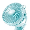 thumbnail image 3 of Mini ventilador USB, clip en 3 velocidades 360 degree portátil con batería recargable personal 1200 mAh para escritorio Cochecito Oficina de camping Azul claro Gloria Mini ventilador de escritorio, 3 of 9