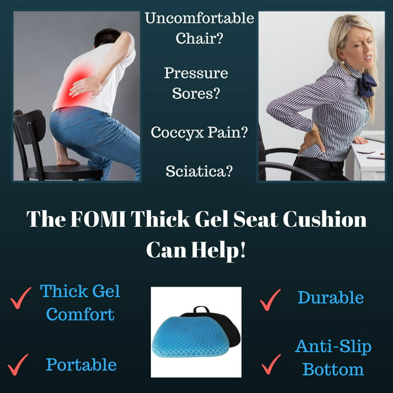  FOMI Premium Firm Swivel Gel Seat Cushion, 360 Degree Rotation, Round Thick Disc Pad for Home or Office Chair, Wheelchair, Boat, Stool