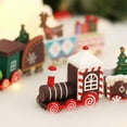 thumbnail image 3 of Christmas Train Painted Wooden Christmas Decoration Kid Gift Toys,Xmas Table Top Ornament,Mini Locomotive Embellishments for Festival Present, 3 of 7