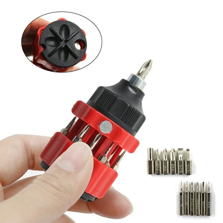 

Wharick Mini Screwdriver Magnetic Ratchet Bit Storage Handle Anti-slip Repair Cross Slotted Torx Bit Screwdriver Carpentry Accessory