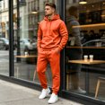 thumbnail image 2 of Trgacdwlo Men's Sweatsuits 2 Piece Set Tracksuit Hoodie Baggy Jogger Sweatpants Set Fall Winter Outfits Jogging Suit Hooded Set Orange L, 2 of 9