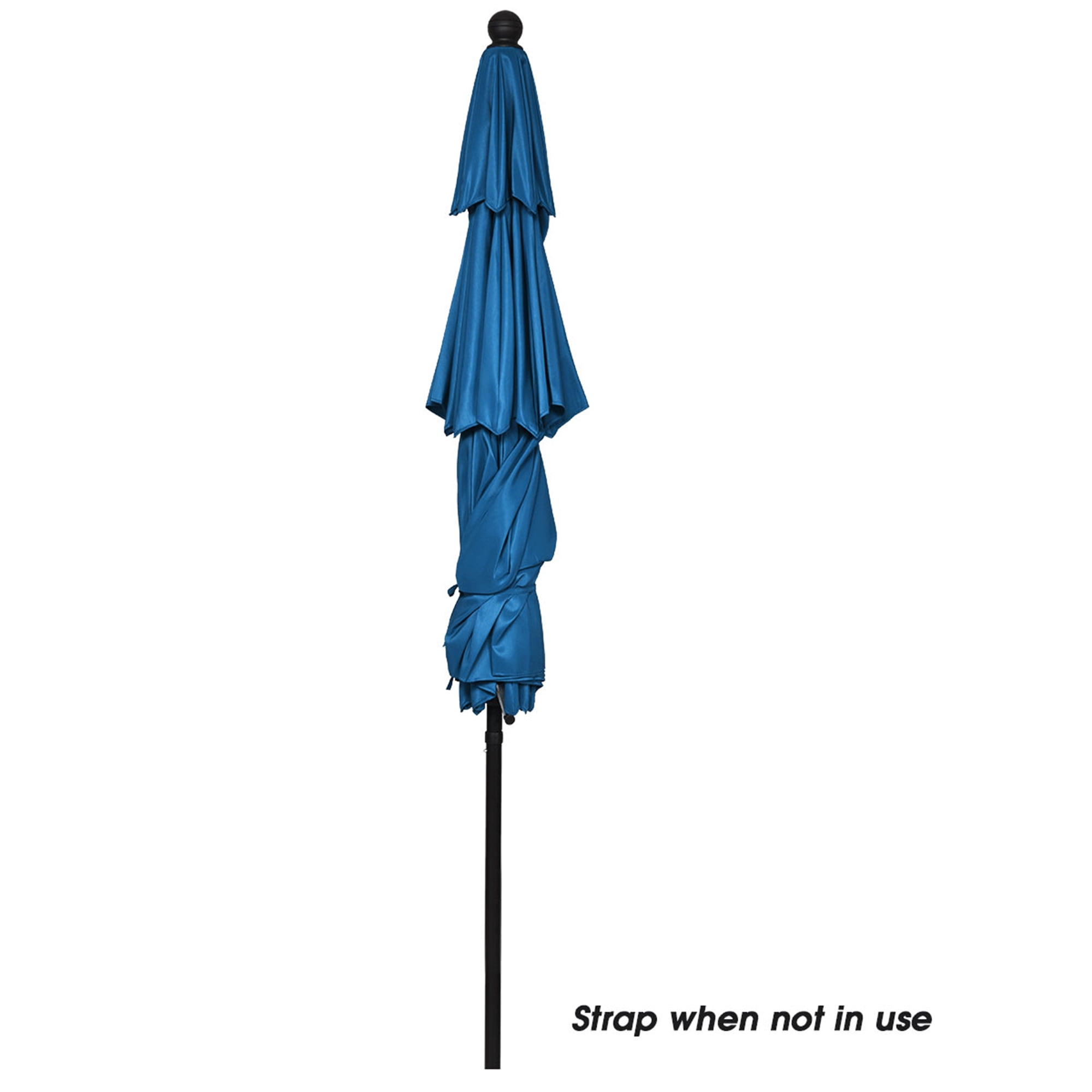 Gymax 10ft 3 Tier Patio Market Umbrella Aluminum Sunshade Shelter Double Vented Blue